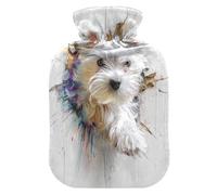 Maltese Dog 3D Water Bottle for hot Water with Soft Cover 2L hot compresses for The Body Hot and Cold Therapies Hot and Cold Therapies