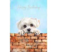 Maltese Dog Birthday Card for Pa