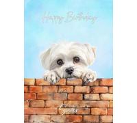 Maltese Dog Birthday Card for Sister