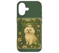 Maltese Dog in a William Morris Style Garden Case for iPhone 17