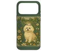 Maltese Dog in a William Morris Style Garden Case for iPhone 17 Pro Max