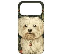Maltese Dog in a William Morris Vintage Garden Case for iPhone 17 Pro Max