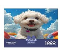 Maltese Dog Jigsaw Puzzles Puzzle for Adults Kids. 1000 Piece Whimsical Challenge Toy Educational Games Home Decoration for Adults& Kids Age 14 Years Up 70x50cm/1000pcs
