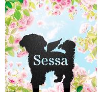 Maltese Dog Statue With Angel Wings, Custom Dog Metal Sign, Dog Garden Decor, Pet Yard Art, Dog Lawn Ornaments Outdoor, Dog Grave Marker, Pet Memorial Plaque, Pet Tribute