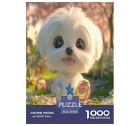 Maltese Jigsaw Puzzles Puzzle for Adults Kids. 1000 Pieces Great Gifts Challenge Toy Educational Games Home Decoration for Educational Games Gifts 70x50cm/1000pcs
