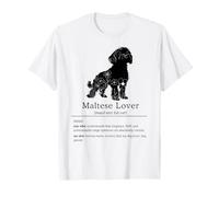 Maltese Lover Definition Floral Silhouette Dog Mom Lap Paren T-Shirt