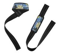 Maltese Starry Night White Maltipoo Poodledogs Dog Art Maltese Wrist Wraps 26" Power Workouts Deadlift Wrist Straps for Weightlifting, Bodybuilding, Powerlifting, Strength Training