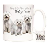 Maltese Terrier Gift Mug, A House is Not A Home Without a Maltese Terrier. 11oz Ceramic Coffee Mug. Dog Lover's Gift. Maltese Photo Mug
