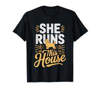 Maltese Thinks She Runs House Humor Funny Owner Mom Boss T-Shirt