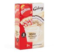 Malteser & Galaxy Instant White Hot Chocolate Selection Powder Sachets 8 x 25g. Winter Hot Chocolate Gift Set for Christmas