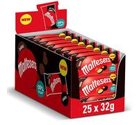 Maltesers Dark Chocolate & Honeycomb Bag Bulk Box, Dark Chocolate Gift, Bulk Chocolate, 65% Cocoa, 30% Less Sugar, 25 x 32g