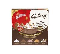 Maltesers & Galaxy Hot Chocolate Station | Xmas Chocolate Gift Set Featuring 6 Sachets & 5 Toppings | Create Your Own Hot Chocolate Experience | Pack of 1