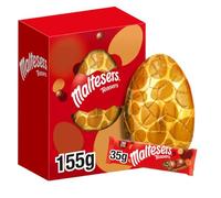 Maltesers Teasers Milk Chocolate Large Easter Egg 155g - Milk Chocolate Hollow Egg with 2 Maltesers Teasers Bags of Maltesers, Easter Chocolate Gift, Egg Hunt Treat, Basket Filler & Sharing