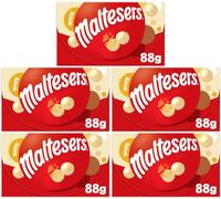 Maltesers White Chocolate Gift Box 5 Pack - Perfect for Gifting, Snacking and Sharing 88g