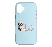 Maltipoo Heartbeat EKG: My Heart Beats for My Maltipoo Case for iPhone 16 Plus