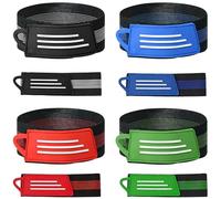 Maltvie 8PCS Cycling Trouser Clips - Reflective High Elastic Bicycle Clips for Men & Women - Adjustable Bike Pant Leg Bands & Ankle Straps for Night Sports, Running & Hiking (4 Colors)