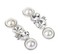 MALUGOGO 1 Pair of Elegant Pearl Shoe Clips Crystal and Alloy Material Fine Workmanship Shoe Buckles Decor for Bride and Party Performance Accessories