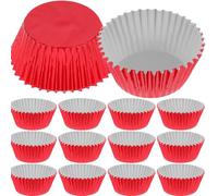 MALUGOGO 100pcs Disposable Paper Baking Cups Creative Bright Colour Curved Stripes Design, Thickened Aluminium Foil Muffin Paper Cups for Birthday and Home Party Use