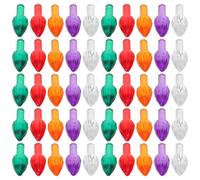 MALUGOGO 100pcs Multi-Color Plastic Twist Bulbs Medium Replacement Lights for Christmas Tree DIY Holiday Decorations Sturdy Plastic Bulbs for Festive Window and Door Accents