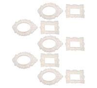 MALUGOGO 10pcs Antique Oval and Rectangle Baroque Resin Nail Art Photo Frames, Mini Vintage Craft Display for Nail Sample Wall and Tabletop Decoration