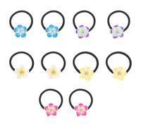 MALUGOGO 10pcs Elastic Flower Hair Ties for Women and Soft Clay Material Not Easy to Fall off Fix Hair in Place for Dancing and Photo Shoots