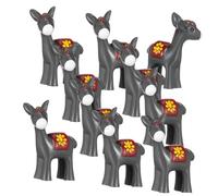 MALUGOGO 10pcs Little Donkey Ornaments Cute Animal Resin Miniature Donkey Statue Micro Landscape Ornament for Garden Decoration