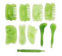 MALUGOGO 10pcs Massage Board Gua Sha Combs Resin Scraping Board with Ergonomic Design Storage Bag for Scraping Over Tense Facial Muscles and Neck Massage Use