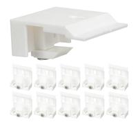 MALUGOGO 10Pcs Plastic Venetian Blind Bracket Curtain Holdback Clips Load-bearing Curtain Holders for Cordless Blinds and Pleated Shades Easy Installation for Home Bathroom Window Drapery