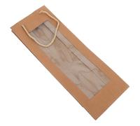 MALUGOGO 10pcs Thick Paper Wine Bags with Sturdy Handles for Single Bottle Carrying Reusable Deluxe Wine Bottle Carrier Pouch Elegant Party Favor Bags