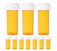 MALUGOGO 10pcs Travel Pill Organizer with Dual-use Lids, Small White Plastic Medication Dispenser Container, Pocket-Sized Pill Box for Airplane Travel Essentials