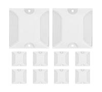 MALUGOGO 10pcs White Reflective Driveway Markers Raised Structure, Lightweight and Sturdy Abs Plastic Pavement Studs for Crosswalks and High-traffic Highways Safety