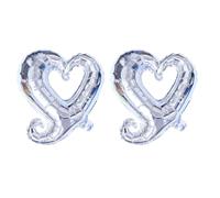MALUGOGO 12pcs 18 Inch Heart Shaped Aluminum Foil Balloons Creative Silver Photo Props Balloons Easy to Inflate for Valentine's Day Wedding Decoration