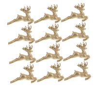 MALUGOGO 12pcs Glitter Hollow Deer Christmas Tree Topper Premium Treetop Decor with Shiny Onion Powder Coating Easy to Use Festive Ornament for Holiday Tree Decoration