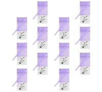 MALUGOGO 12pcs Lavender Sachet Drawstring Bags, Light Purple Mesh Organza Pouches for Herb Storage, Mini Empty Spice and Fragrance Bags for Home and Travel Use