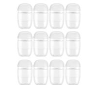 MALUGOGO 12pcs Small Plastic Travel Refillable Bottles for Toiletries with Flip Caps, 1oz 30ml Lightweight Portable Containers for Business Trip and Office Use