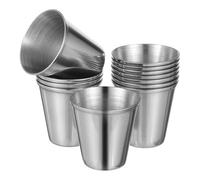 MALUGOGO 12pcs Stainless Steel Shot Cups, 30ml Portable Spirits Cup for Vodka, Shatterproof and Anti-Rust, Lightweight Bar Glassware for Chilly Weather