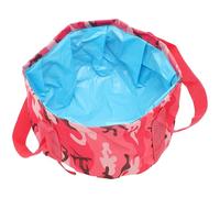 MALUGOGO 15l Portable Foldable Foot Bath Basin Wear-resistant Strap and Handle Design, Red Oxford Cloth and Peva Material, for Field Wash and Outdoor Use