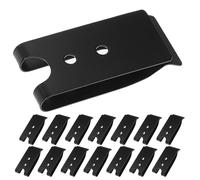 MALUGOGO 15pcs Black Metal Belt Clips with Double Hole for Phone Cover and Trousers, Sturdy and Easy Installation, for Travel Pouches and DIY Wallet Belt Clip Projects