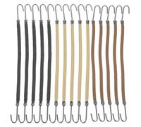 MALUGOGO 15pcs Elastic Ponytail Holders with Double Hooks, Hair Ties Set for Women, Includes Black, Coffee, and Apricot Colors, Suitable for Styling and Securing Ponytails