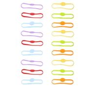 MALUGOGO 18pcs Silicone Drink Markers Wine Glass Bands Stretchable Wine Accessory Portable Charms for Party Bar Cocktail Glass Identification