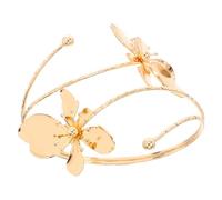 MALUGOGO 1pcs Metal Flower Arm Cuff Bracelet Open Bangle Upper Arm Bracelet Cuff Fashionable Metal Open-ended Design Women Jewellery for Special Occasions 3.54x3.34x3.14in