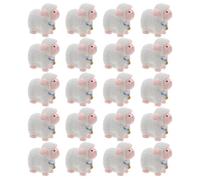 MALUGOGO 20pcs Mini Resin Sheep Garden Ornaments White Miniature Lamb Figurines for Moss Micro Landscape Decoration and Mini Animal Display in Flower Pots or Dollhouse Bonsai Gardens