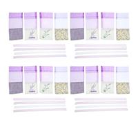 MALUGOGO 24pcs Lavender Organza Drawstring Bags with Cotton Cloth Material, Vintage Style Small Sachets for Spices and Lavender Buds, for Table Decoration and Parties, Portable Size
