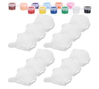 MALUGOGO 24pcs White Baseball Caps with Acrylic Paint Strips, Breathable Cotton Material, for Group Activities and Travel, DIY Art Skill Development Hat Set