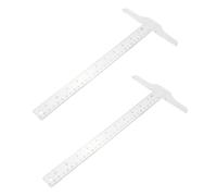MALUGOGO 2Pcs 30Cm Soft Plastic T-Shape Rulers for Students Measuring and Design, School Art Supplies Metric and Imperial Scales