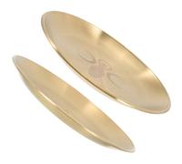 MALUGOGO 2pcs Altar Accessories Tray Decorative Plate for Ceremony Pillar Candles with Elegant Three-phase Moon and Goddess Pattern Suitable for Home and Temple Rituals