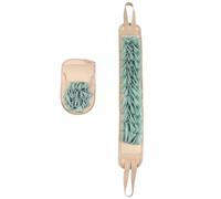 MALUGOGO 2pcs Back Scrubber with Exfoliating Gloves and Long Bath Towel Soft Dual-sided Back-pulling Strap for Deep Cleansing and Skin Revitalizing Eco-friendly Material Random Color