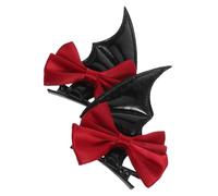 MALUGOGO 2pcs Bat Wing Hair Sectioning Clips for Women, Fabric Small Claw Clips Highlight Personal Style, Versatile Halloween Hair Accessories for Gatherings