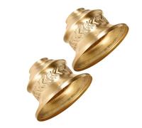 MALUGOGO 2pcs Brass Lamp Fixture Caps with Wheat Pattern, Universal Compatibility Lighting Replacement Parts for Pendant Lights, Wall Sconces, and Chandeliers, Vintage Artistic Design