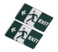 MALUGOGO 2pcs Cute Funny Glow in The Dark Enamel Pins with Mini Glowinthedark Feature, Alloy Material Brooches for Bags and Gifting, Versatile Exit Sign Lanyard Pins with Trendy Creative
